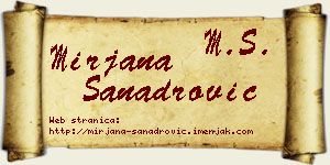 Mirjana Sanadrović vizit kartica